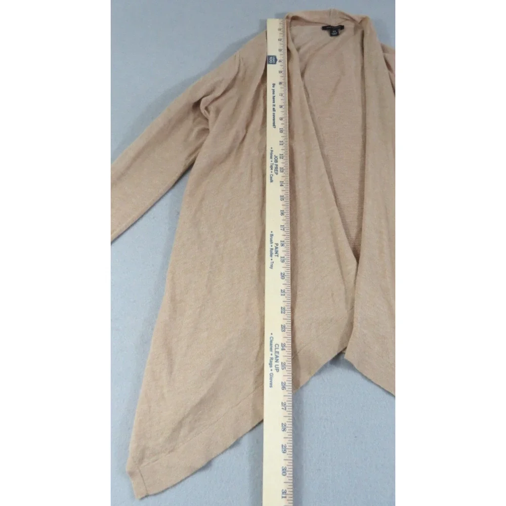 Ann‎ Taylor Wool Blend Women's XS Open Front Ribbed Knit Asymmetrical Cardigan